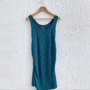 Maternity Sleeveless Knee Length Dress Green SizeM